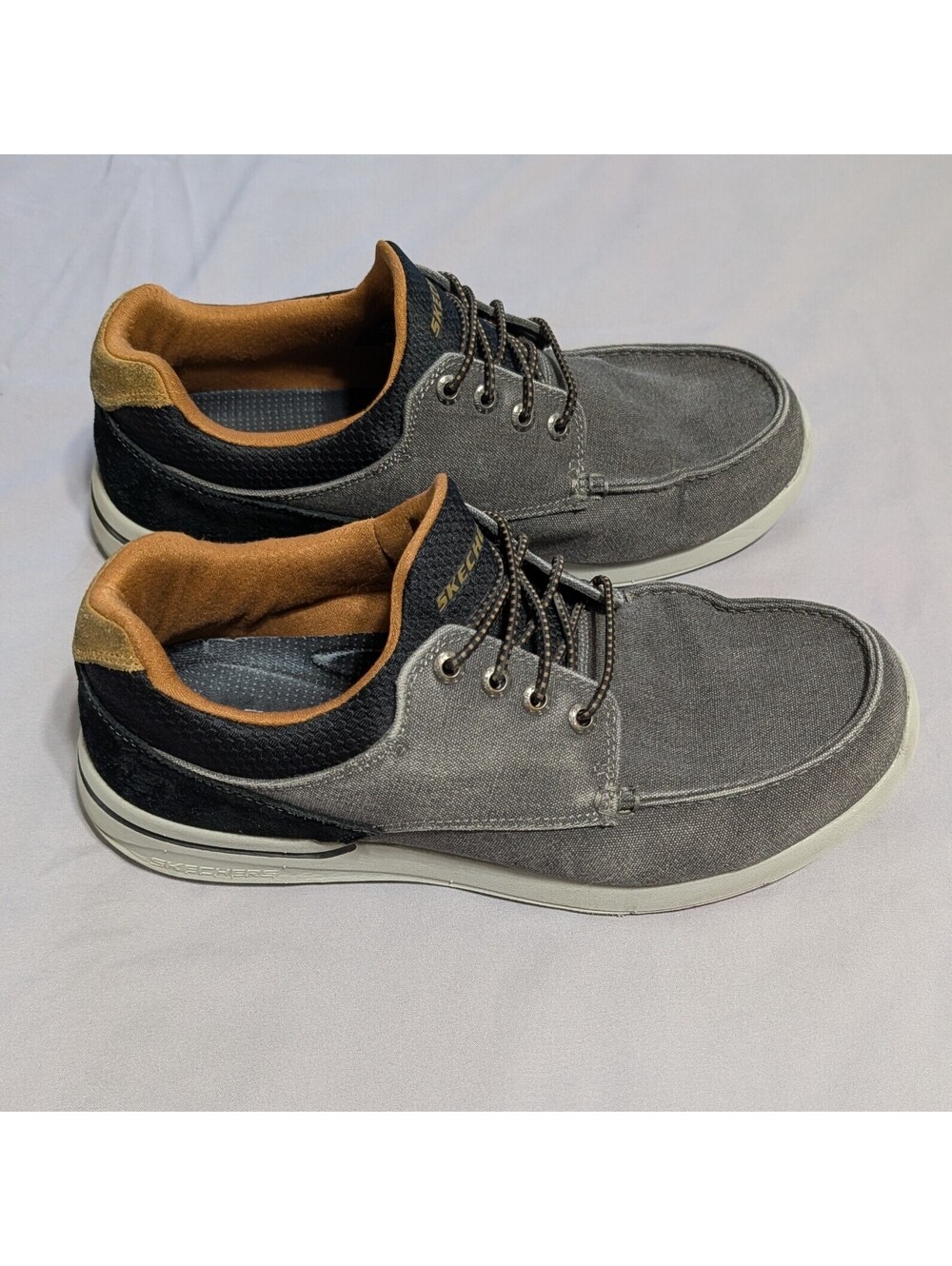 Skechers Relaxed Fit Elent Mosen Men’s US 10 Extra Wide Charcoal Gray Boat Shoes